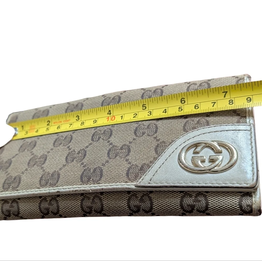 GUCCI GG canvas bifold long wallet Purse Authentic Made in Italy 181593 9416